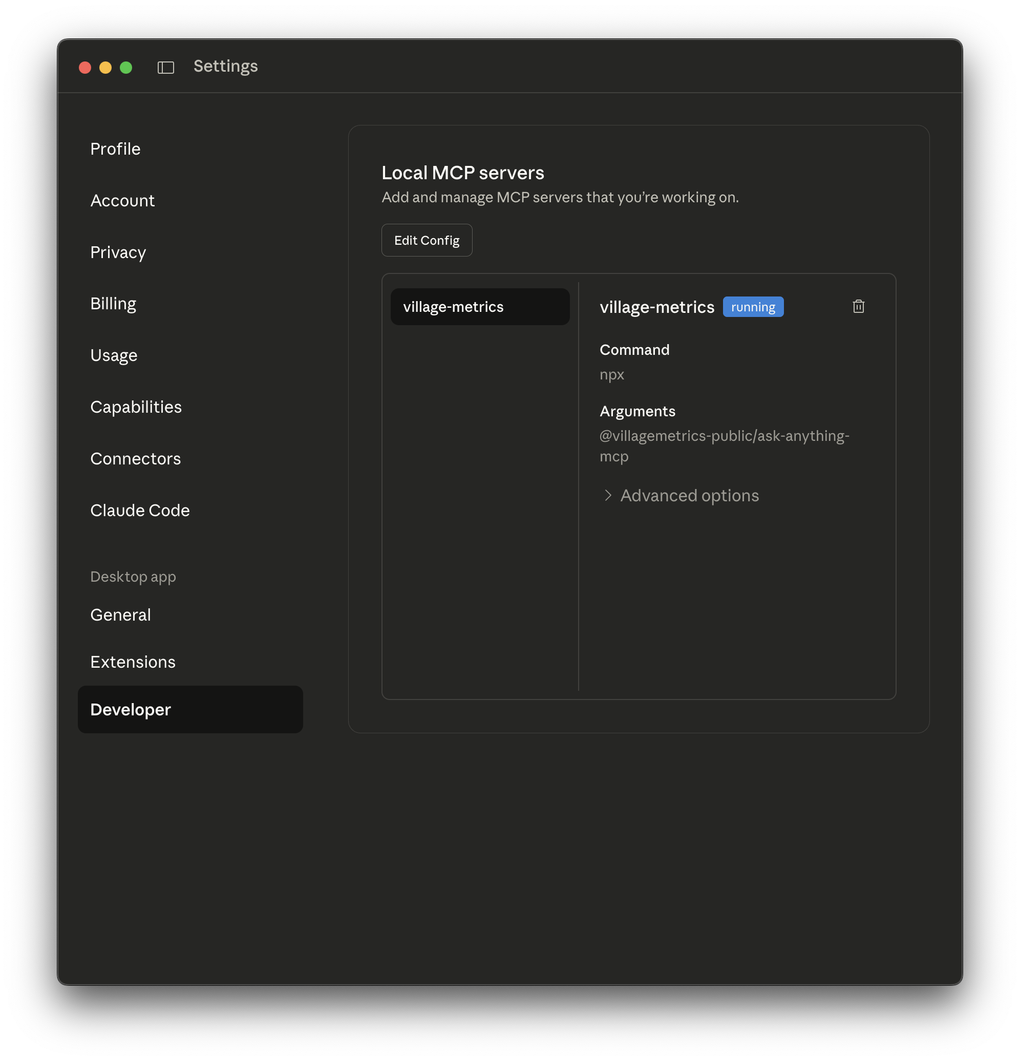 Claude Desktop MCP Settings